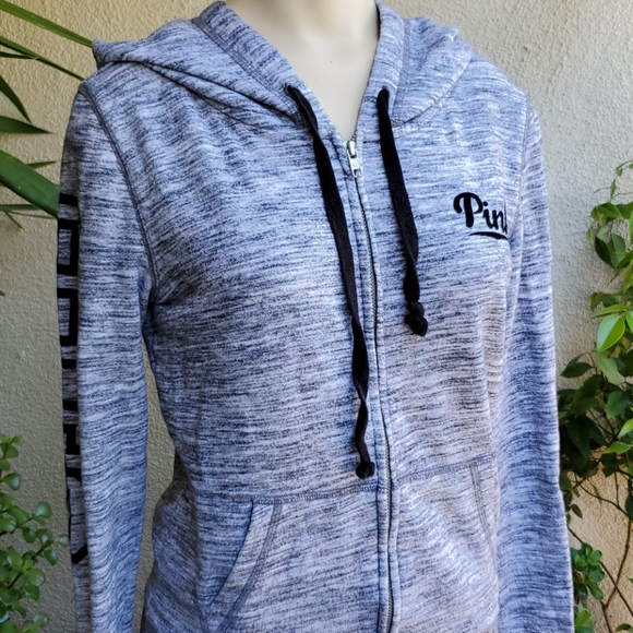 Pink VS zippered sweatshirt with hoodie 😍 1990's Look at the pictures great con - Picture 2 of 8